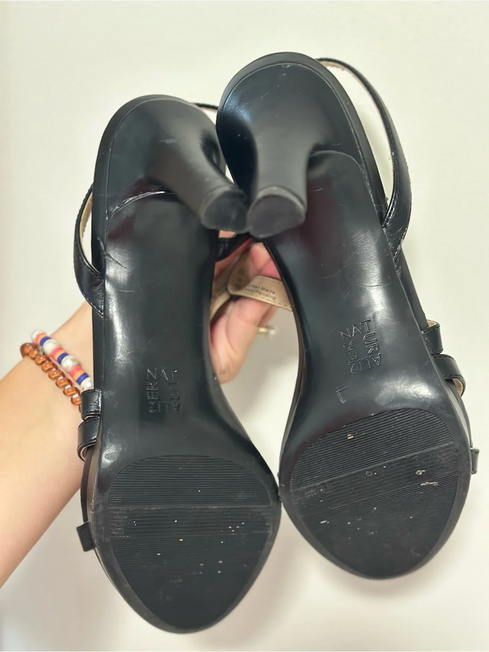 Naturalizer Brenta Strappy Black Heel Sandals